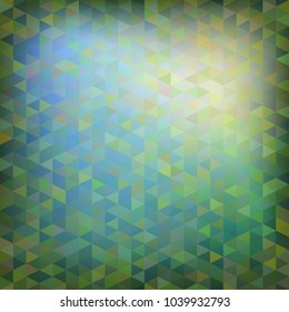 Green vivid colorful abstract triangular background