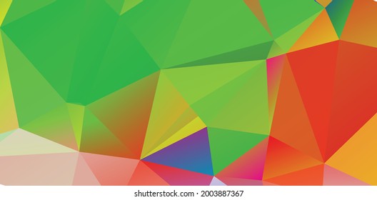Papel mural de mosaico verde claro brillante abstracto geométrico claro con formas triangulares para el cartel