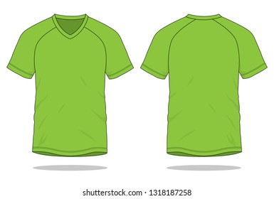 Green V-Neck Shirt for Template
: Slope Shoulder Sleeve