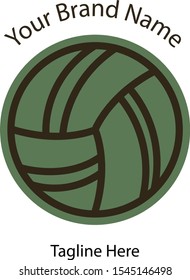 Green Volleyball Logo Vector Design