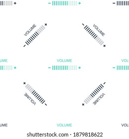 Green Volume adjustment icon isolated seamless pattern on white background. Vector.