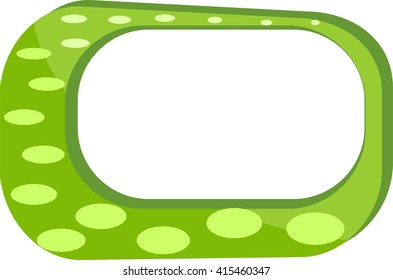 green volume frame with ovals.Vector illustration