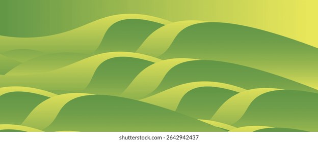 Grüne Volumen Wellen abstrakter Hintergrund, Natur Öko Tapete oder Präsentationshintergrund, abstrakt