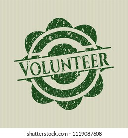Green Volunteer grunge seal
