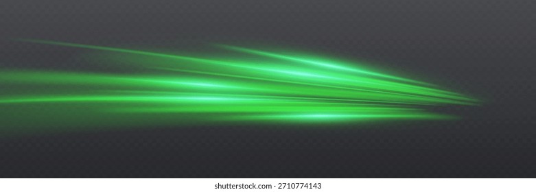 Linhas de vórtice verdes, velocidade e efeito de movimento.