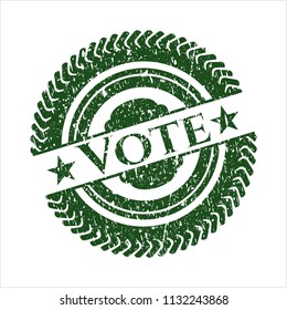 Green Vote grunge seal