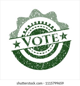Green Vote rubber grunge texture seal