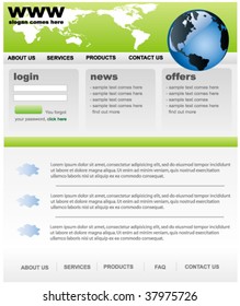 Green vs blue website template on gray basic color