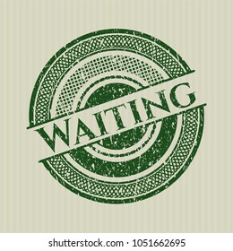 Green Waiting distressed rubber seal