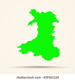 Green Wales Map Illustration