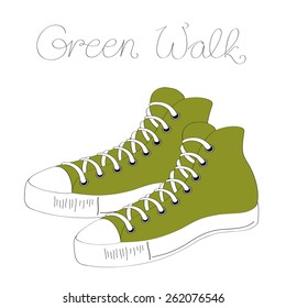 Green walk vector illustration 