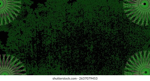green wall painted with white old peeling paint