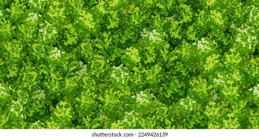 Green wall seamless pattern with raindeer moss texture. Vector background. Vertical garden concept for home or office. Eco scandinavian interior. Growing decorative plants. Greenery wallpaper