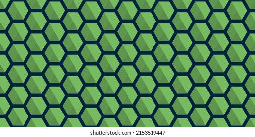 Green Wallpaper, Background, Flyer or Cover Design for Your Business with Hexagonal Grid Pattern on Abstract Geometric Texture - Base for Websites, Placards,Posters, Brochures,Creative Vector Template