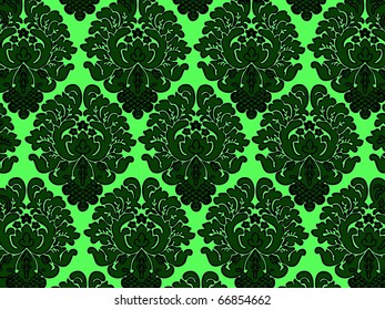 Green wallpaper damask illustration