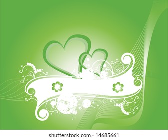 green wallpaper in heart concept