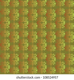 Green wallpaper pattern with green and red ornament