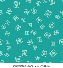Green Wanted poster icon isolated seamless pattern on green background. Reward money. Dead or alive crime outlaw.  Vector