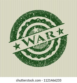 Green War grunge stamp