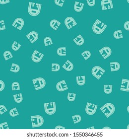 Green Warehouse icon isolated seamless pattern on green background.  Vector Illustration