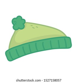 green warm hat on white background vector illustration