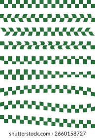 Conjunto de elementos de tablero de ajedrez deformado verde