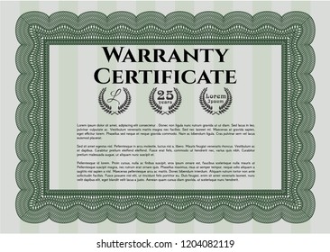 Green Warranty. Beauty design. With background. Detailed. 