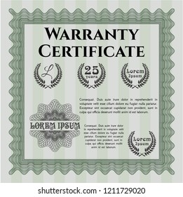 Green Warranty. Beauty design. Printer friendly. Detailed. 