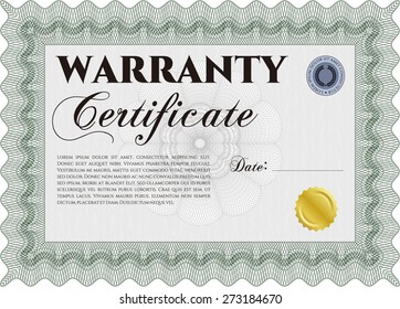 Green warranty certificate