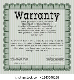 Green Warranty Certificate template. Customizable, Easy to edit and change colors. Easy to print. Sophisticated design. 