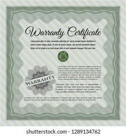 Green Warranty Certificate template. Excellent design. Customizable, Easy to edit and change colors. Easy to print. 