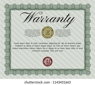 Green Warranty. Complex background. Customizable, Easy to edit and change colors. Elegant design. 