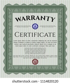 Green Warranty. With complex linear background. Perfect design. Customizable, Easy to edit and change colors. 