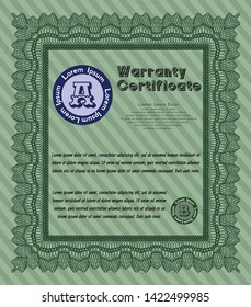Green Warranty. With complex linear background. Customizable, Easy to edit and change colors. Sophisticated design. 