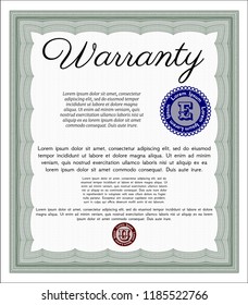 Green Warranty. Cordial design. With linear background. Customizable, Easy to edit and change colors. 