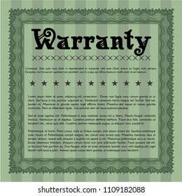 Green Warranty. Customizable, Easy to edit and change colors. Printer friendly. Money Pattern. 