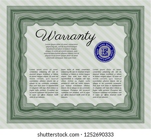 Green Warranty. Customizable, Easy to edit and change colors. With linear background. Sophisticated design. 