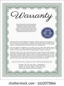 Green Warranty. Customizable, Easy to edit and change colors. With linear background. Good design. 