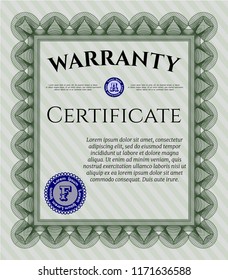 Green Warranty. Detailed. With quality background. Artistry design. 