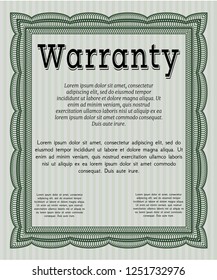 Green Warranty. Detailed. With quality background. Beauty design. 