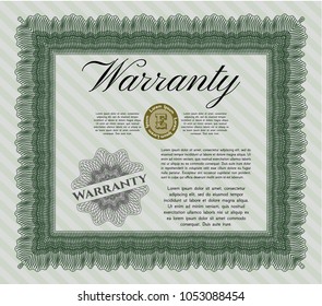 Green Warranty. Easy to print. Money design. Customizable, Easy to edit and change colors. 