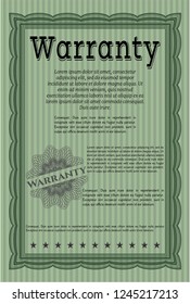 Green Warranty. Elegant design. Vector illustration. Printer friendly. 