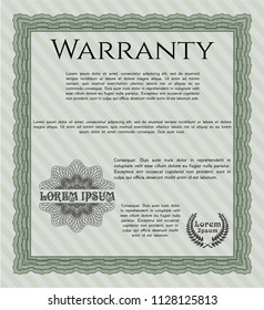 Green Warranty. With great quality guilloche pattern. Superior design. Detailed. 