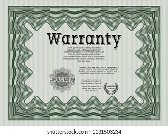 Green Warranty. With guilloche pattern. Customizable, Easy to edit and change colors. Beauty design. 