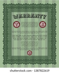 Green Warranty. With linear background. Nice design. Customizable, Easy to edit and change colors. 