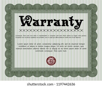 Green Warranty. With linear background. Sophisticated design. Customizable, Easy to edit and change colors. 