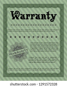 Green Warranty. Modern design. With background. Detailed. 