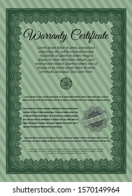 Green Warranty. Money design. Customizable, Easy to edit and change colors. With complex background. 