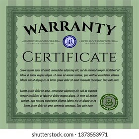 Green Warranty. Nice design. Vector illustration. Printer friendly. 