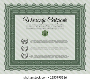 Green Warranty. Printer friendly. Customizable, Easy to edit and change colors. Money Pattern design. 
